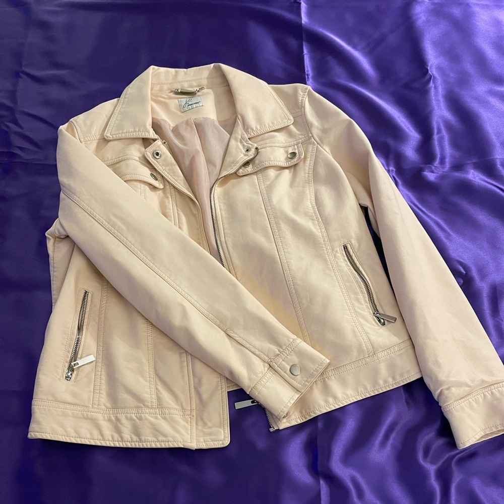 Soft Rose Faux Leather Jacket